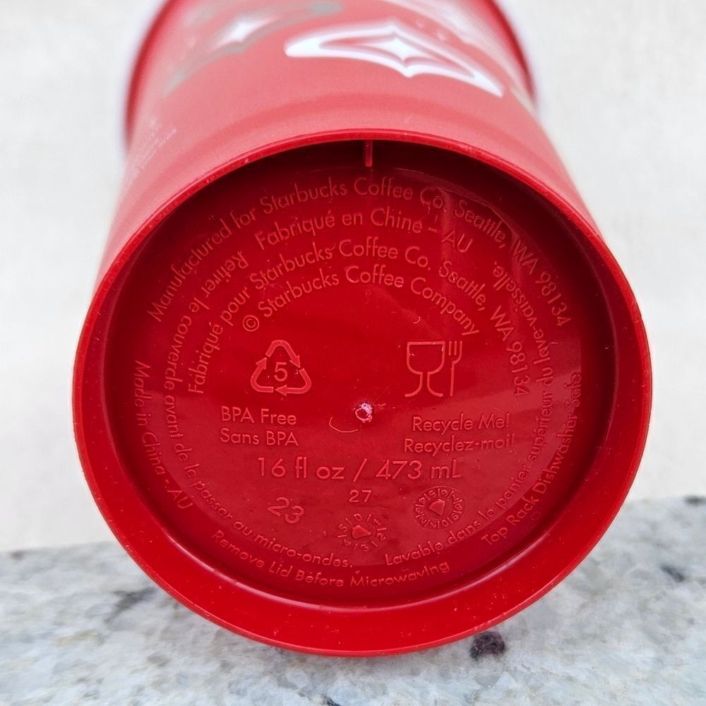 Starbucks Holiday Reusable Cup With Lid 16oz - Picture 7 of 9